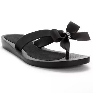 GUESS Tutu Eva Bow Rhinestone Flip Flops